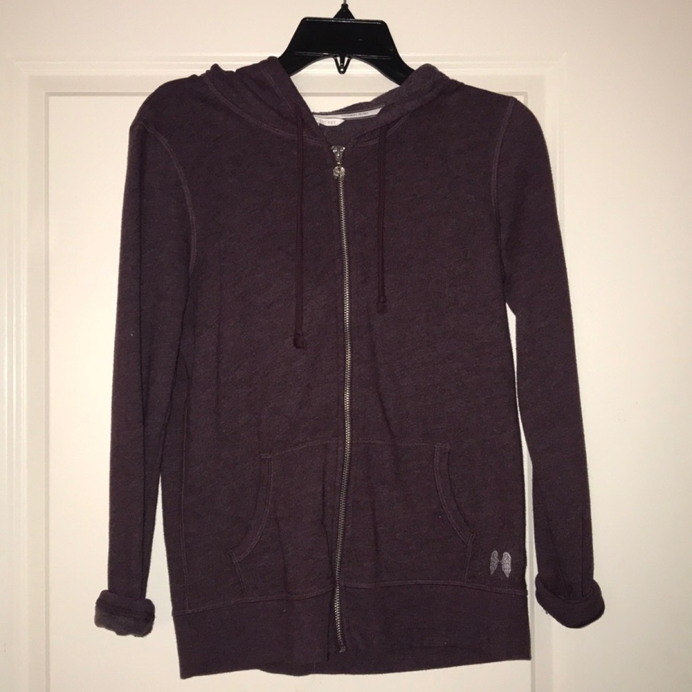 burgundy victoria’s secret zip up coat